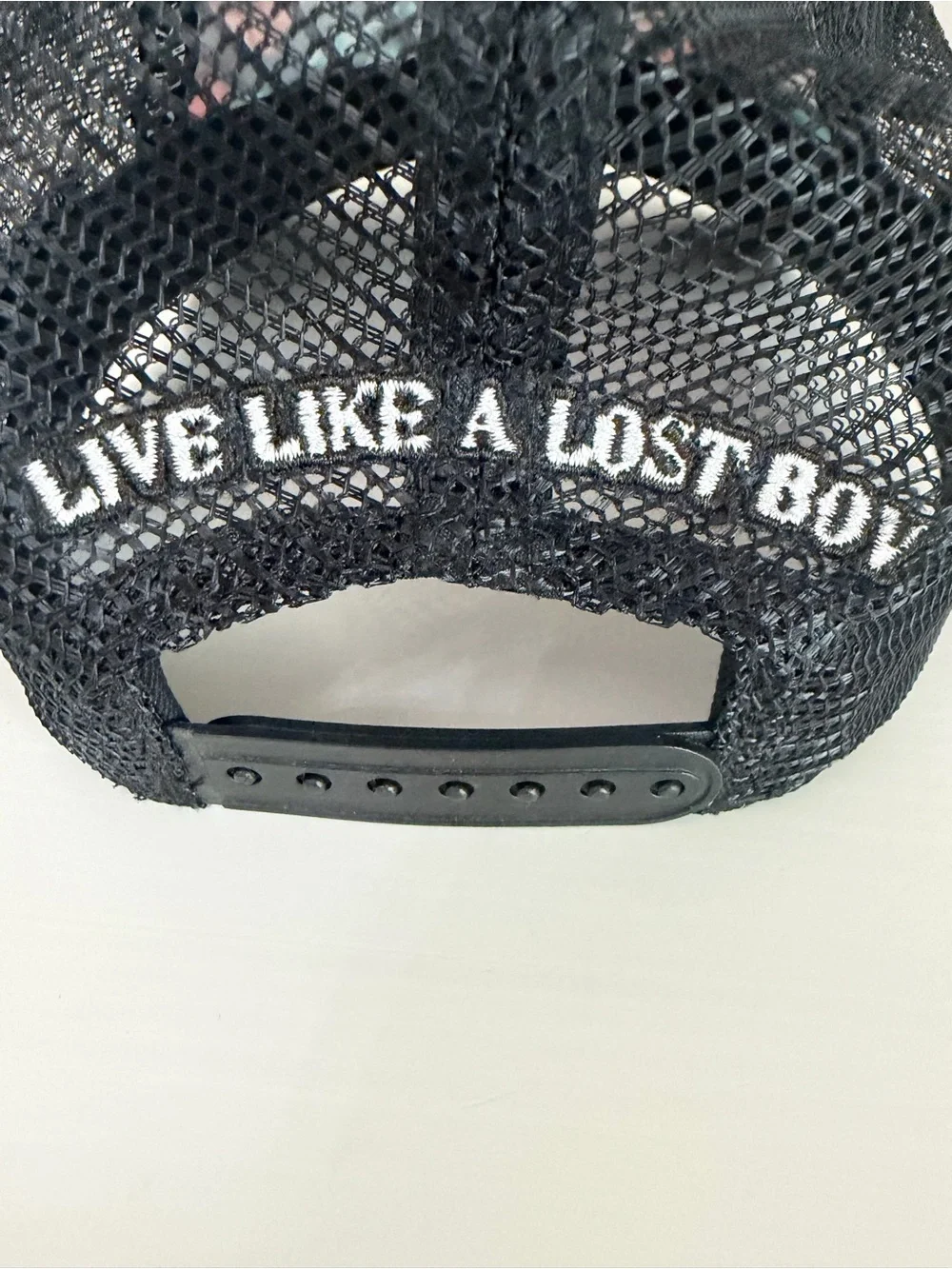 Lost Boy Creations - Men's Floral Trucker Hat in Black with Coral & Teal Flowers